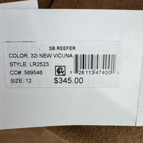 Lauren Ralph Lauren Wool Blend Three-Button Reefer Coat In Camel Size 12 NWT - Picture 11 of 12